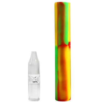 5" Silicone Dual-Use Flower Hand Pipe & Dab Straw w/ Reversible Tip - Now 11 Colors! [NC-S-61]