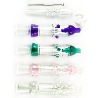 8" 14mm Glass Nectar Collector w/ Recycler Perc and Accessory Set  - Aficionado Line #5 [NC-G-70]