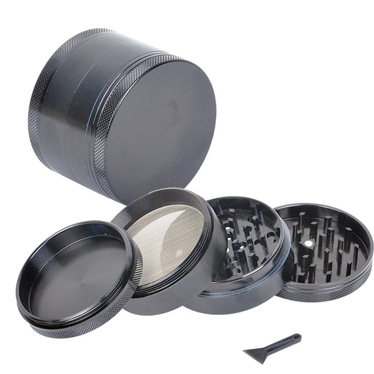 4-Piece Aluminum Grinder - 55mm - Gray [GR-6]