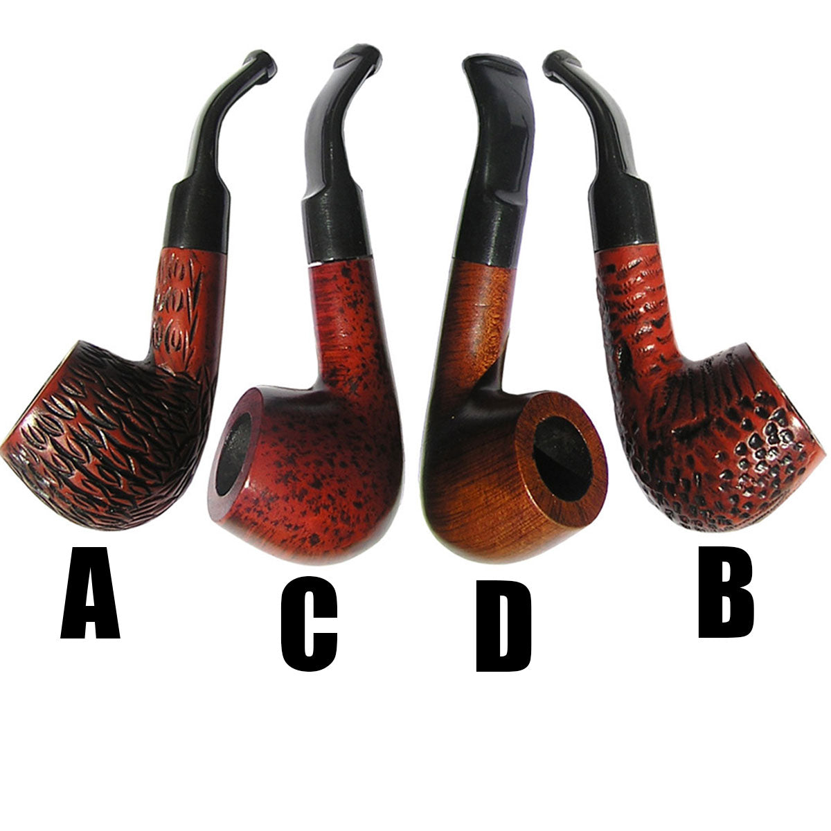 4" Wooden Traditional Pipe w/ Gift Box & Drawstring Pouch - Assorted Styles [HP-W-B-25]