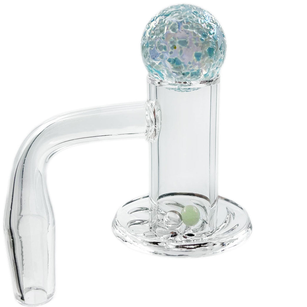 Spinner Set #4 - 20mm Flat Top Hybrid Beveled Blender Channel Slurper Quartz Banger w/ Pearls & Ball Cap - 14M 90° [QB-TP4]