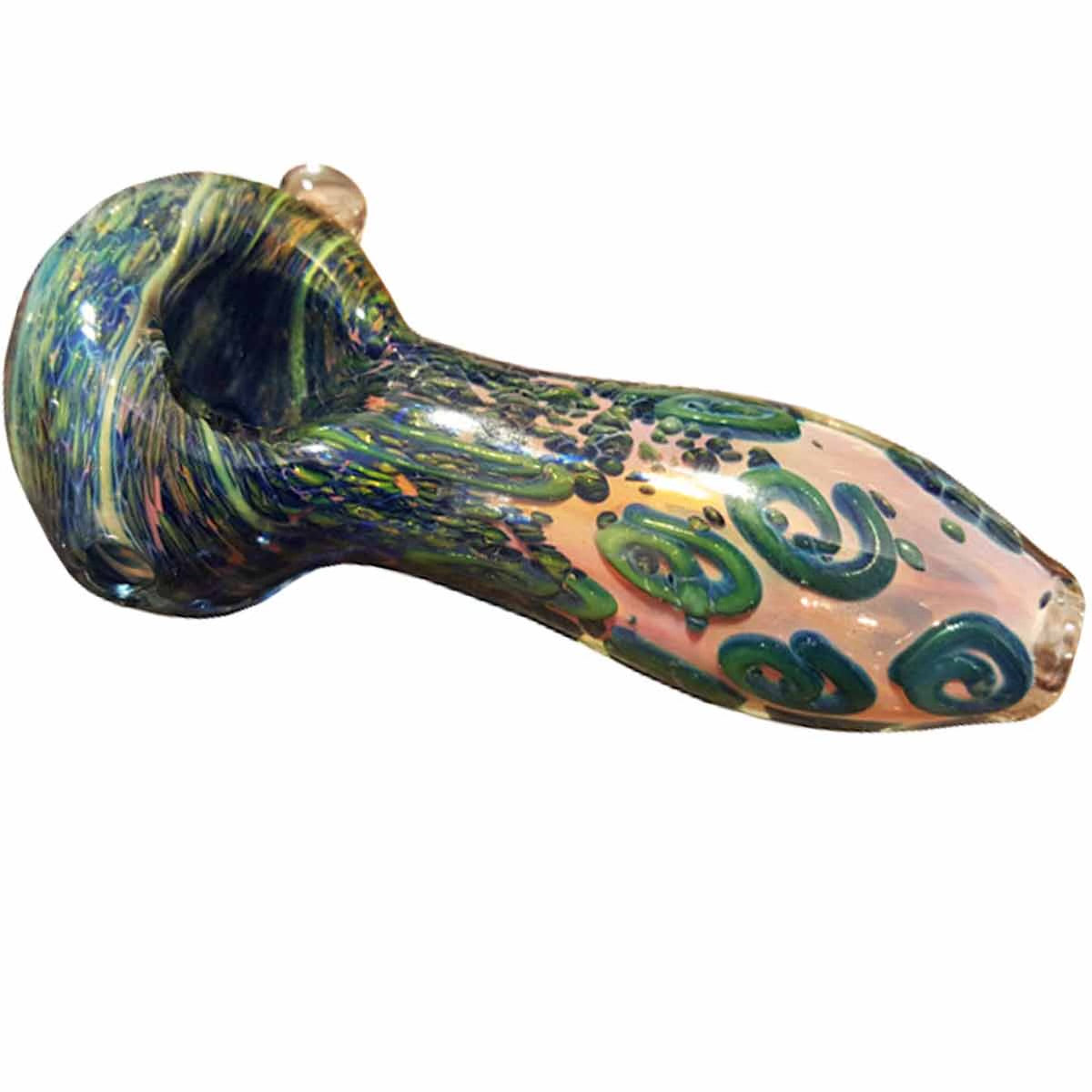 4” - 4.25" Thick Fumed Glass Hand Pipe w/ Swirl Pattern [HP-G-248]