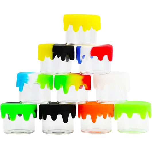 6ml Silicone & Glass Container - Assorted Colors [C-H-1U]