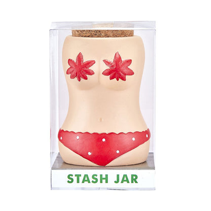 Roast & Toast Large Ceramic Stash Jar w/ Gift Box - Red Bikini [SJ-C-FC-1]