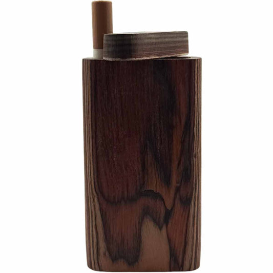 4" Dark Brown Wood Dugout w/ Swivel Lid [TT-201DB]
