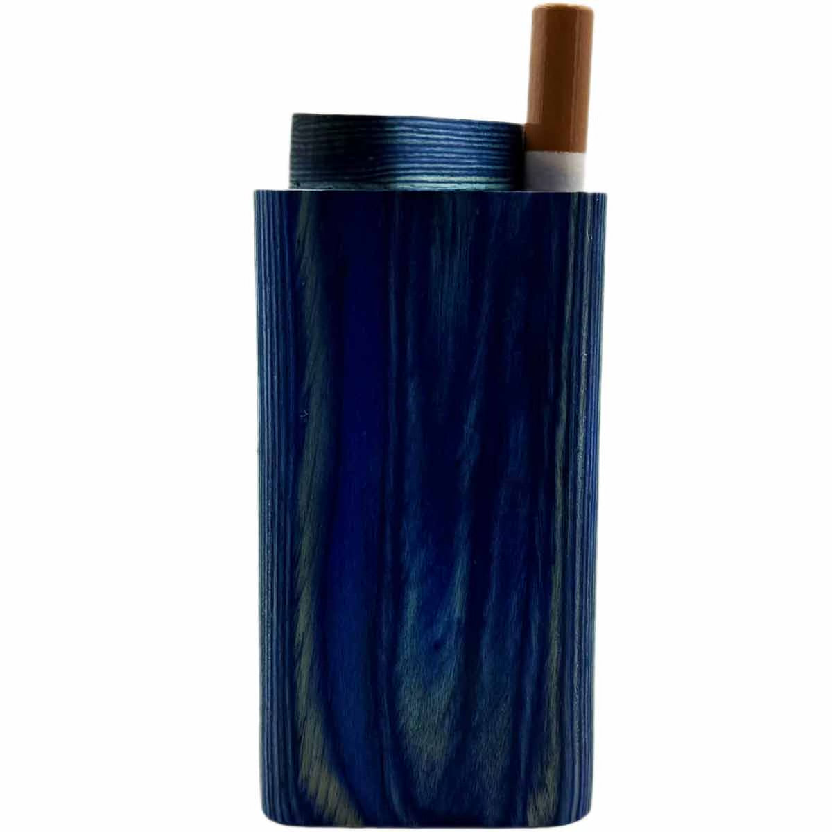 4" Royal Blue Wood Dugout w/ Swivel Lid [TT-201B]