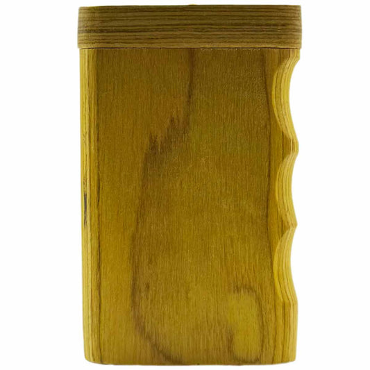 3.25" Yellow Wood Dugout w/ Pistol Grip & Swivel Lid [TT-206Y]