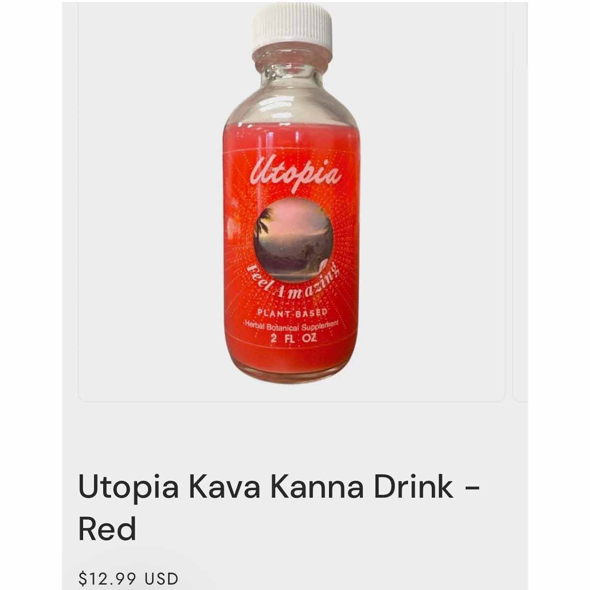 NEW Utopia Red - Kratom Free Kanna & Kava - 15ml Shots - [K-UT-R-S]