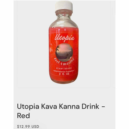 KRATOM FREE Utopia Red - Kanna & Kava Extract - 15ml Shot [K-UT-R-S]