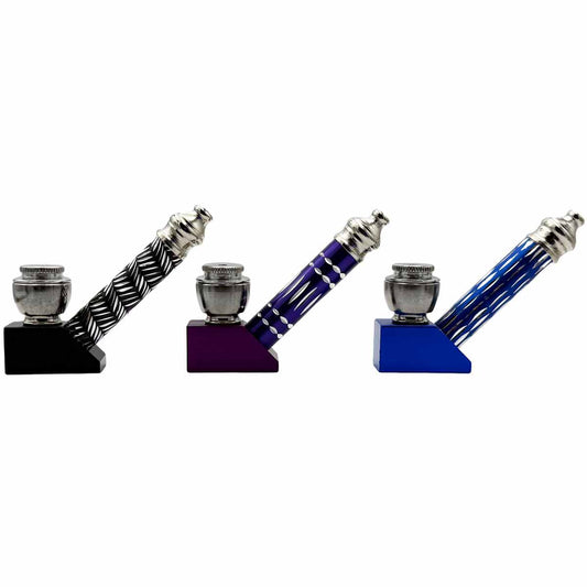 3.25" Metal Hand Pipe w/ Cap - Assorted Colors [HP-M-AN87]