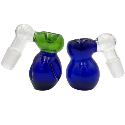 18mm Blue and Green Glass Bulb Ash Catcher [AC-10]