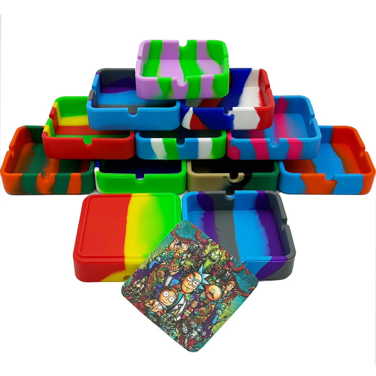 Silicone Burn-Proof Ashtray - Optional Dab Mat - Now 14 Prints [ASH-2 & ASH-4]