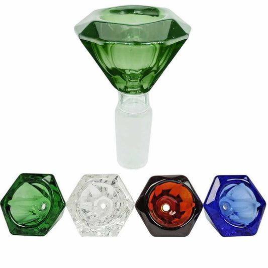 14mm Glass Diamond Shaped Bowl - Assorted Colors [GB-60]
