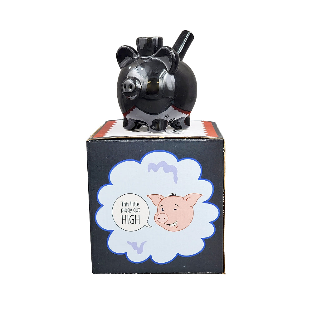 Roast & Toast Ceramic Pipe w/ Gift Box - Black Piggy [HP-C-FC-3]