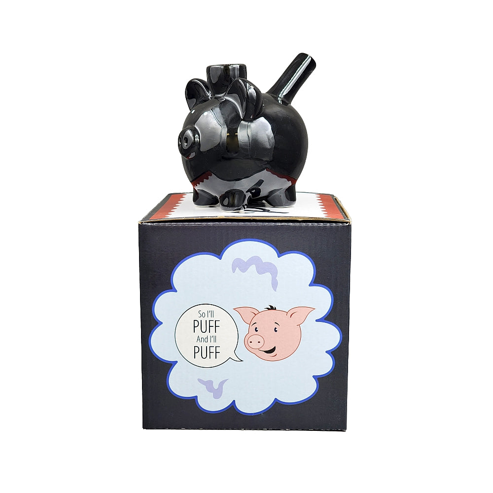 Roast & Toast Ceramic Pipe w/ Gift Box - Black Piggy [HP-C-FC-3]