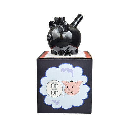 Roast & Toast Ceramic Pipe w/ Gift Box - Black Piggy [HP-C-FC-3]