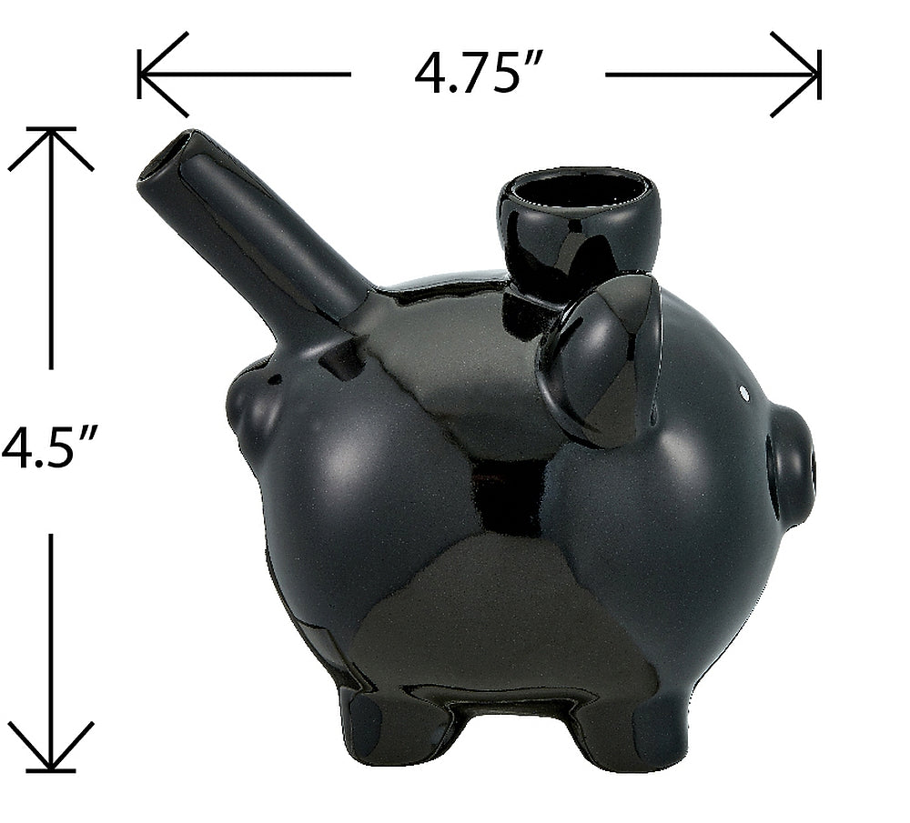 Roast & Toast Ceramic Pipe w/ Gift Box - Black Piggy [HP-C-FC-3]