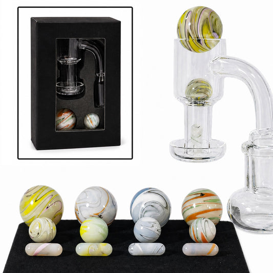 4-Piece Watercolor Swirl Terp Slurp Set - Gift Box - Assorted Colors [TSV-BS,6,7,8,&9]