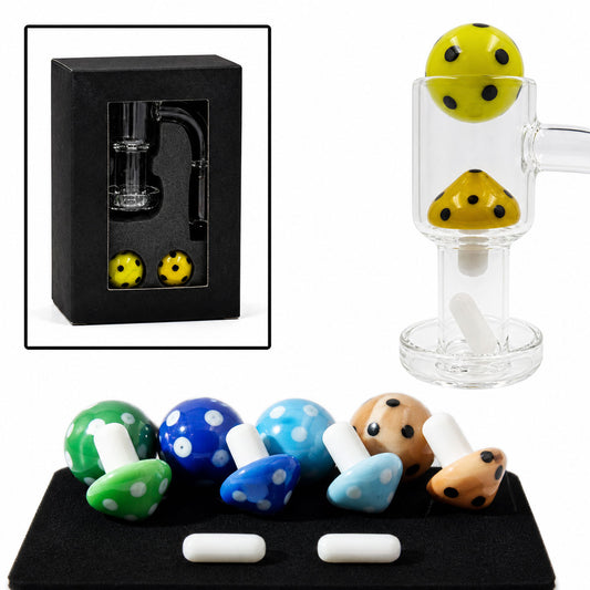 4-Piece Mushroom Terp Slurp Set - Gift Box - Assorted Colors [TSV-BS1, 2, 3, 4 & 5]