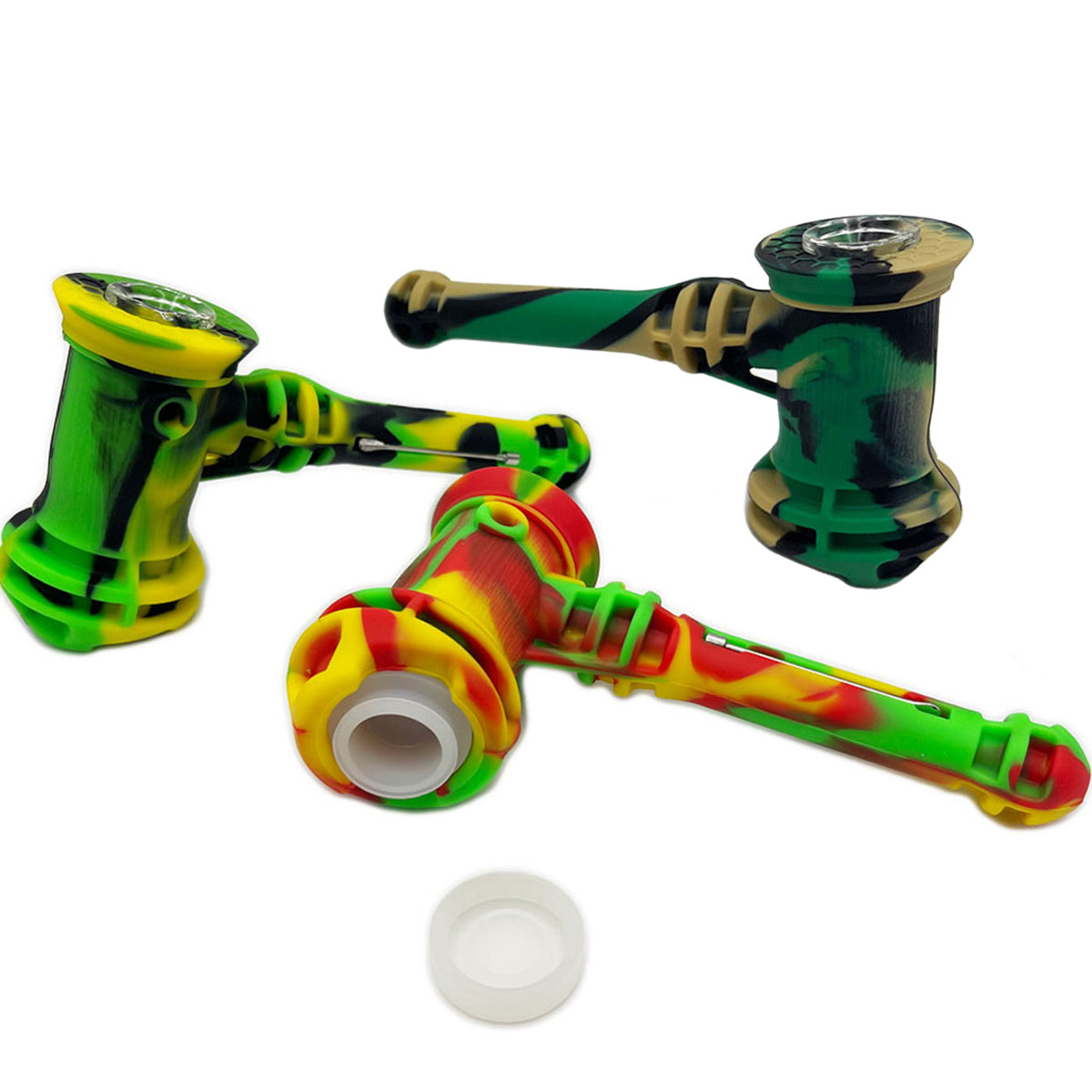 7"  Silicone Hammer Bubbler - Assorted Colors [BUB-S-20C]