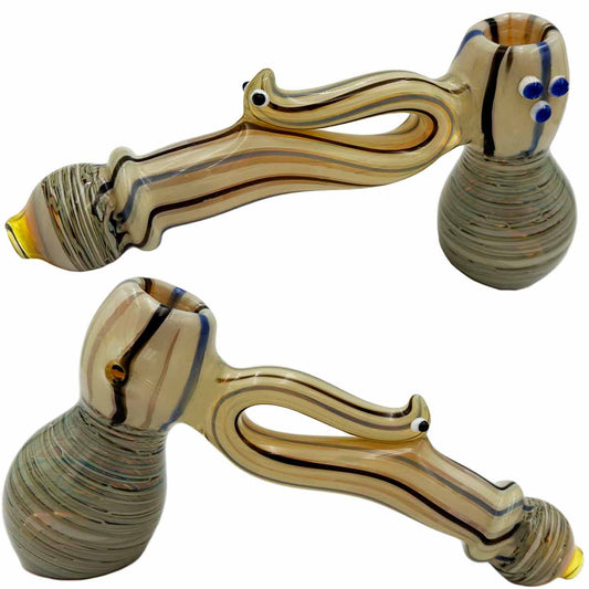 9.5" - 10” XL Spun Glass Hammer Bubbler w/ Snake [BUB-G-H2]
