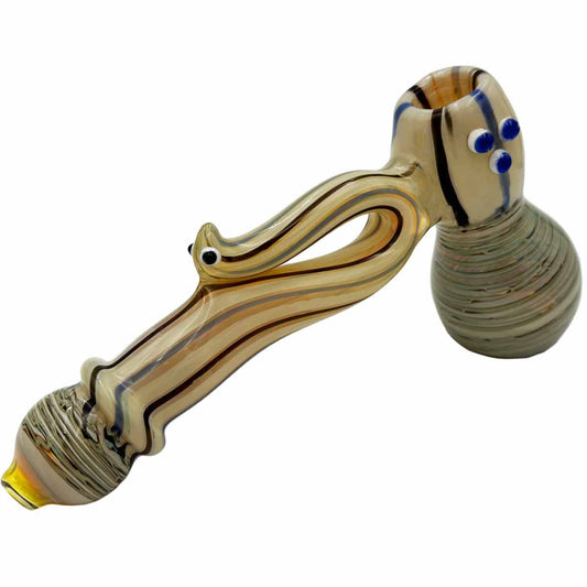 9.5" - 10” XL Spun Glass Hammer Bubbler w/ Snake [BUB-G-H2]