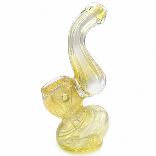 4.25"- 4.5” Glass Sherlock Bubbler - Gold Fumed [BUB-G-Baby-2]