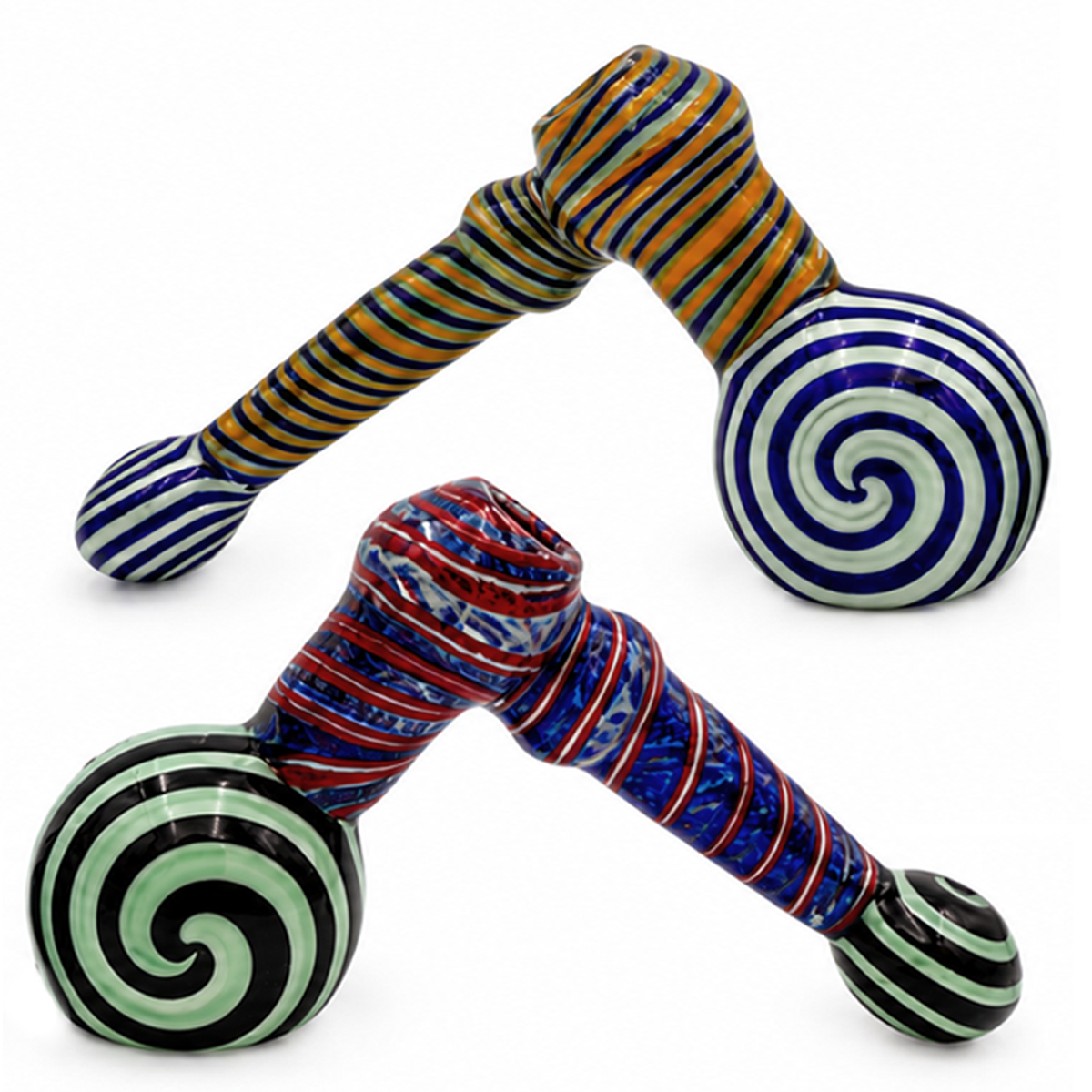 8.25" - 8.5" XL Glass Spiral Hammer Bubbler - Assorted Colors [BUB-G-H12]