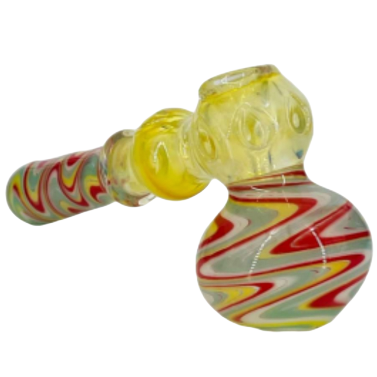 8.25" - 8.5"  Glass Wigwag Hammer Bubbler - [BUB-G-H8]