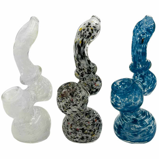 5.5” - 6" Heavyweight Glass Sherlock Bubbler - Assorted Colors [BUB-G-M8]