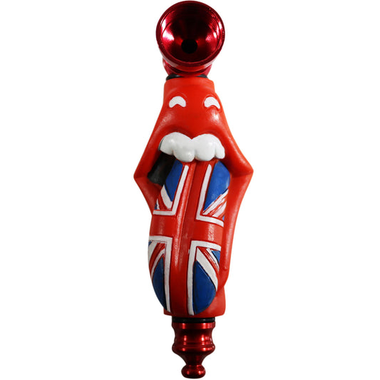 3.75" Hand Painted Creature Pipe - British Mouth [HP-C-18]