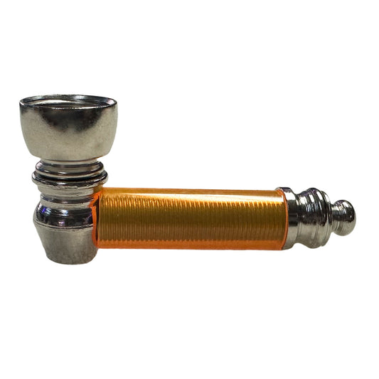 2.75" Basic Cheap Metal Hand Pipe - Nickel - Assorted Colors [HP-M-CA99]