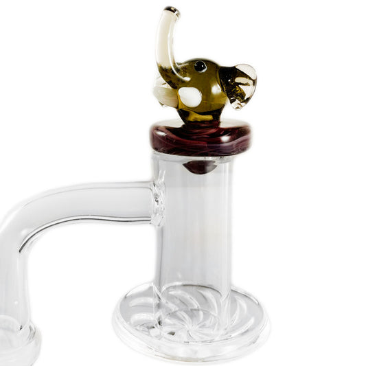 27mm Glass Elephant Flat Carb Cap - Assorted Colors[CC-G-54]