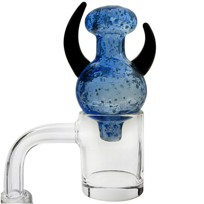 22mm Glow-in-the-Dark Horned Bubble Carb Cap - Assorted Colors [CC-G-61]