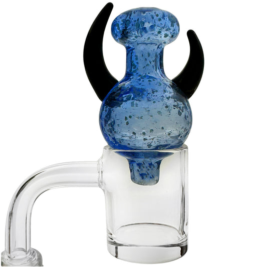 22mm Glow-in-the-Dark Horned Bubble Carb Cap - Assorted Colors [CC-G-61]
