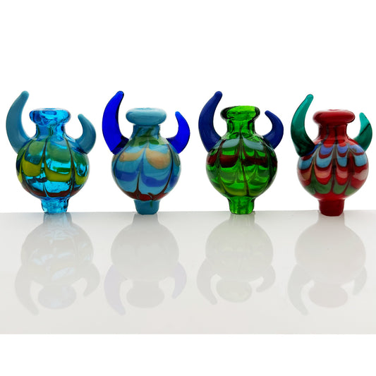 30mm Horned Bubble Style Carb Cap - Assorted Colors [CC-G-63]