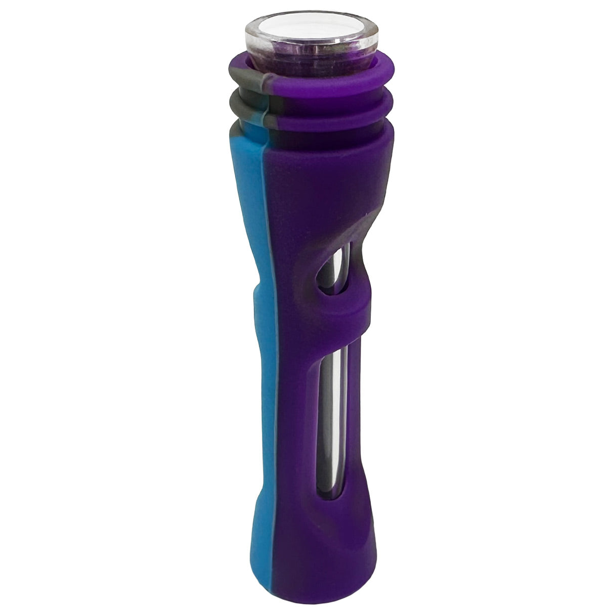4.25" Hybrid Silicone & 2-in-1 Hand Pipe/Chillum - Assorted Colors [HP-S-168]