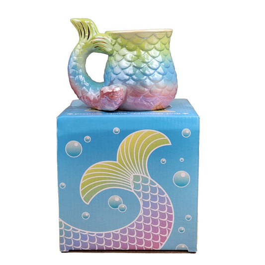 Roast & Toast Ceramic Coffee Mug & Pipe w/ Gift Box - Mermaid Tail [CM-C-FC-1]