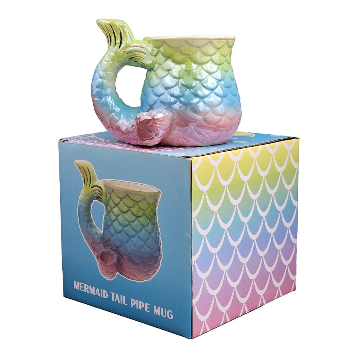 Roast & Toast Ceramic Coffee Mug & Pipe w/ Gift Box - Mermaid Tail [CM-C-FC-1]