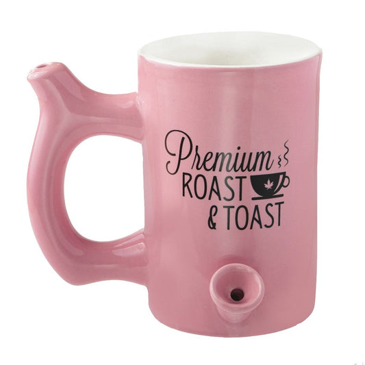 Roast & Toast Ceramic Coffee Mug & Pipe w/ Gift Box - Large Pink Premium Roast [CM-C-FC-10]