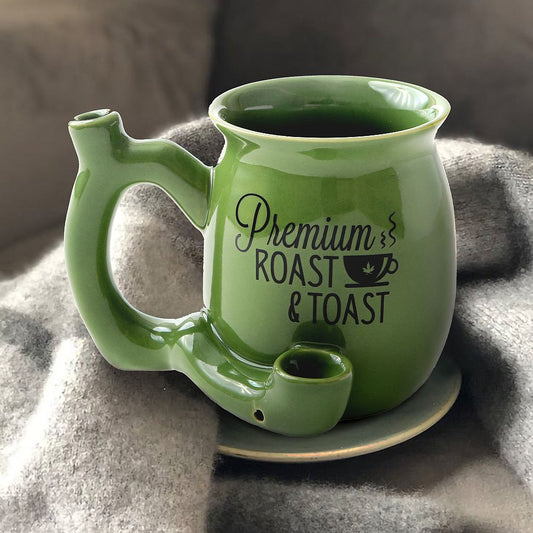 Roast & Toast Ceramic Coffee Mug & Pipe w/ Gift Box - Green Premium Roast [CM-C-FC-11]