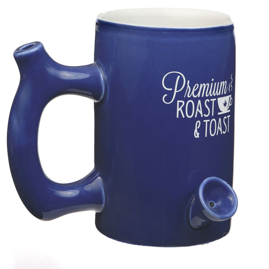 Roast & Toast Ceramic Coffee Mug & Pipe w/ Gift Box - Large Blue Premium Roast [CM-C-FC-13]