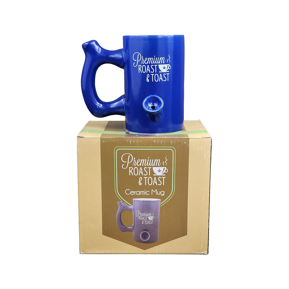 Roast & Toast Ceramic Coffee Mug & Pipe w/ Gift Box - Large Blue Premium Roast [CM-C-FC-13]