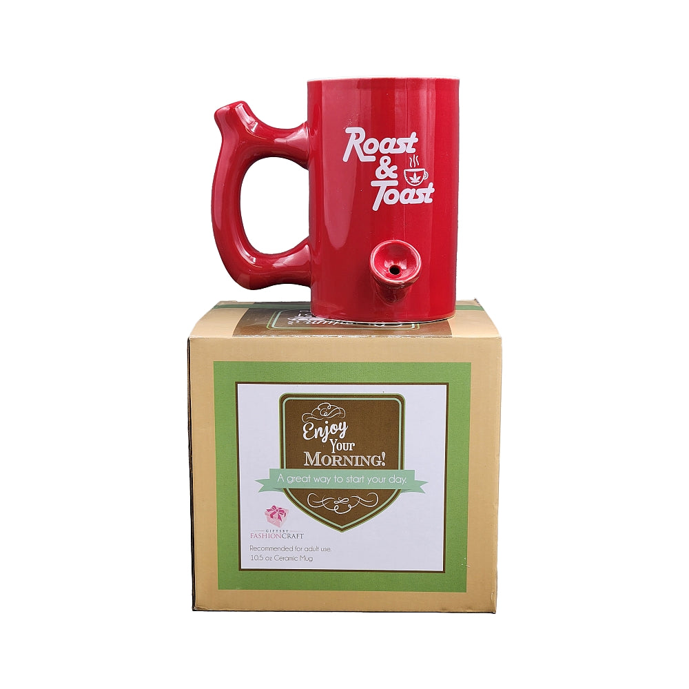 Roast & Toast Ceramic Coffee Mug & Pipe w/ Gift Box - Large Red Premium Roast [CM-C-FC-14]