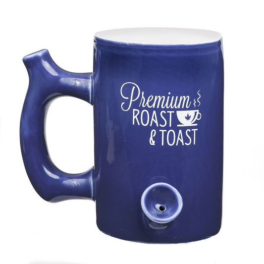 Roast & Toast Ceramic Coffee Mug & Pipe w/ Gift Box - Large Blue Premium Roast [CM-C-FC-13]