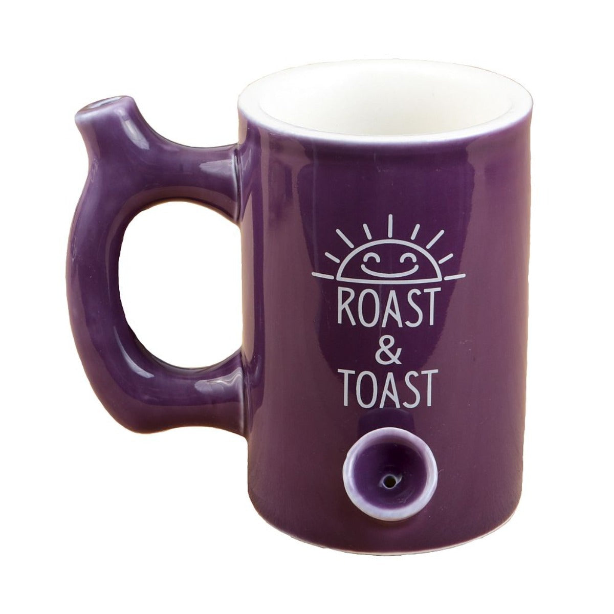 Roast & Toast Ceramic Coffee Mug & Pipe w/ Gift Box - Large Plum Glossy Roast [CM-C-FC-15]