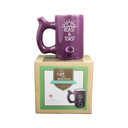 Roast & Toast Ceramic Coffee Mug & Pipe w/ Gift Box - Large Plum Glossy Roast [CM-C-FC-15]