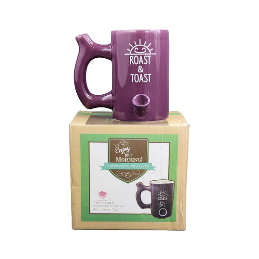 Roast & Toast Ceramic Coffee Mug & Pipe w/ Gift Box - Large Plum Glossy Roast [CM-C-FC-15]