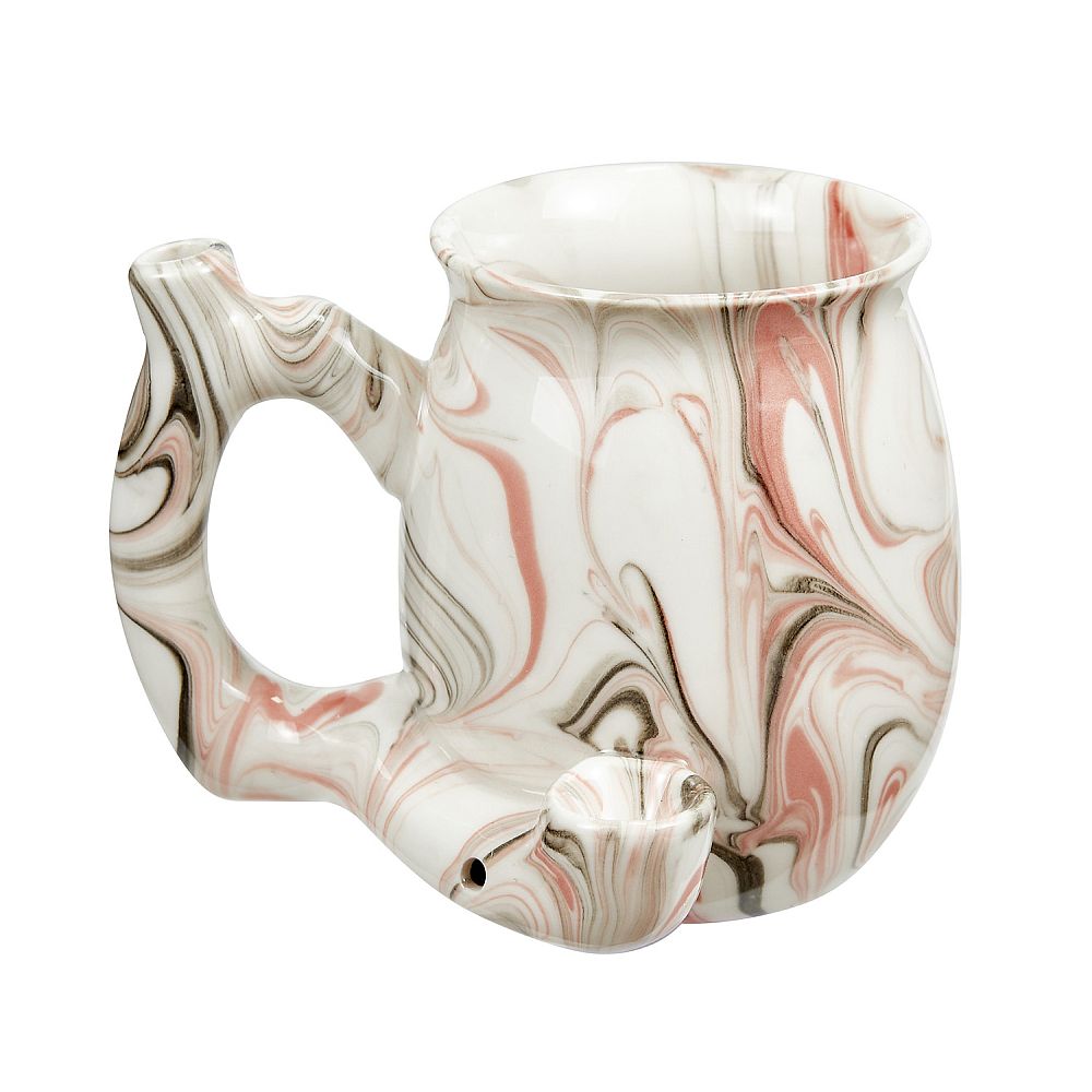 Roast & Toast Ceramic Coffee Mug & Pipe w/ Gift Box - Pink Marble [CM-C-FC-17]