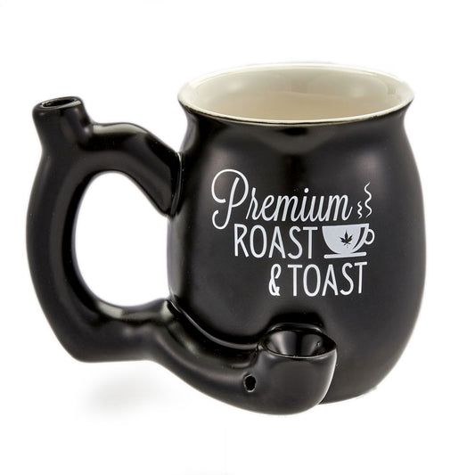 Roast & Toast Ceramic Coffee Mug & Pipe w/ Gift Box - Black Premium Roast & Toast [CM-C-FC-23]